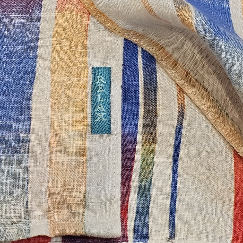 Tommy Bahama  Tommy Bahama Sunset Striped Breezer Long-Sleeve Linen Shirt Relax - Picture 12 of 15